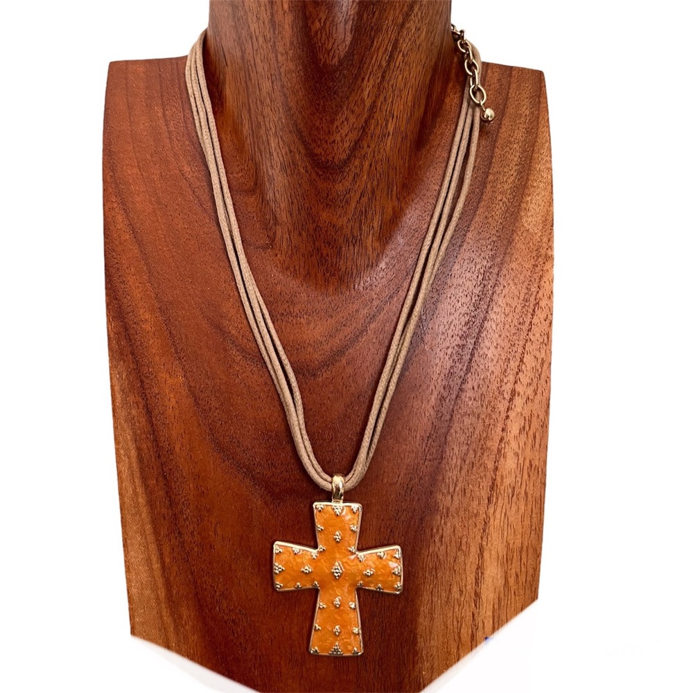 Cross Pendant Cord Necklace